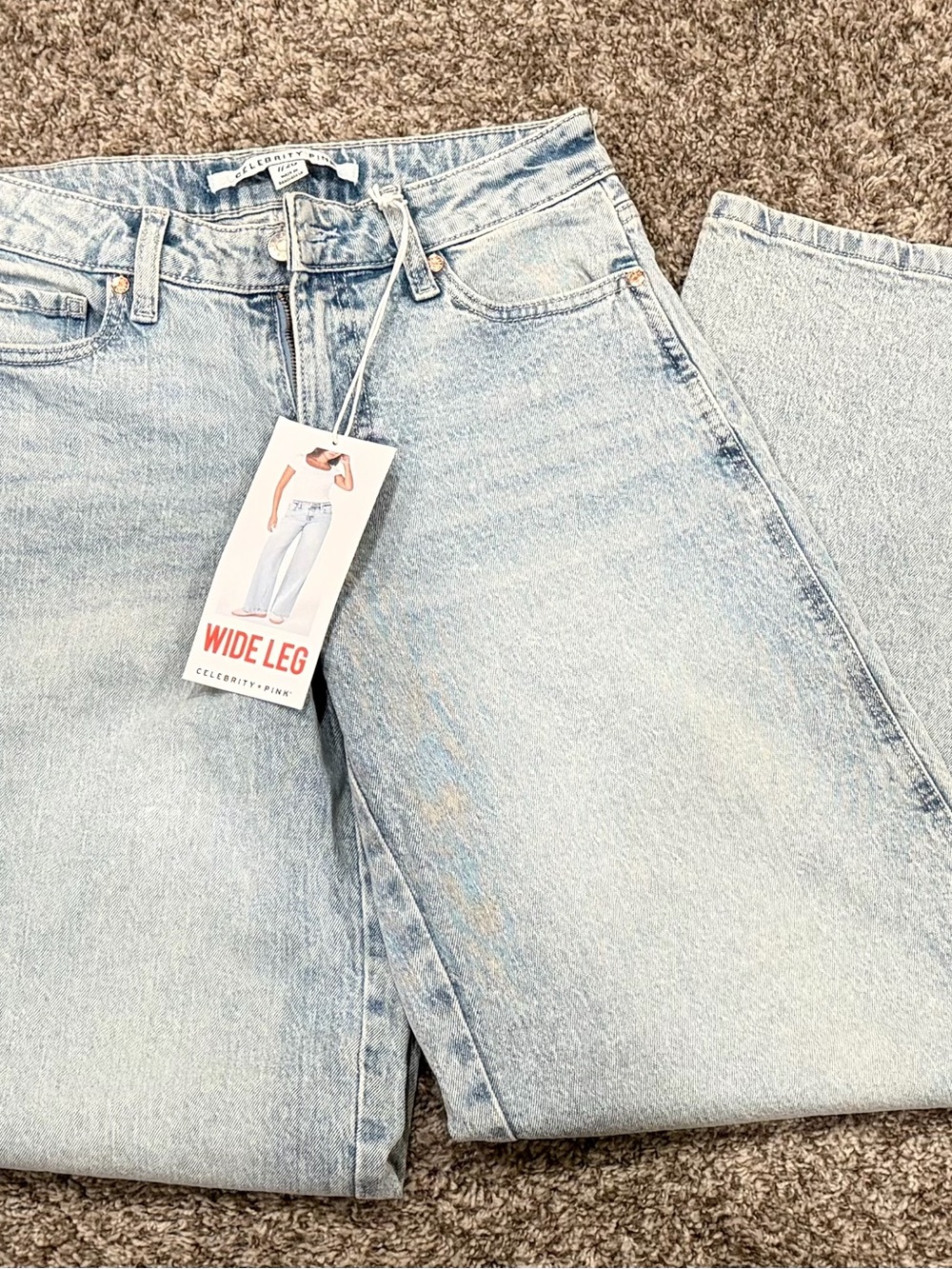 Celebrity Pink Light Blue Wide-Leg Jeans